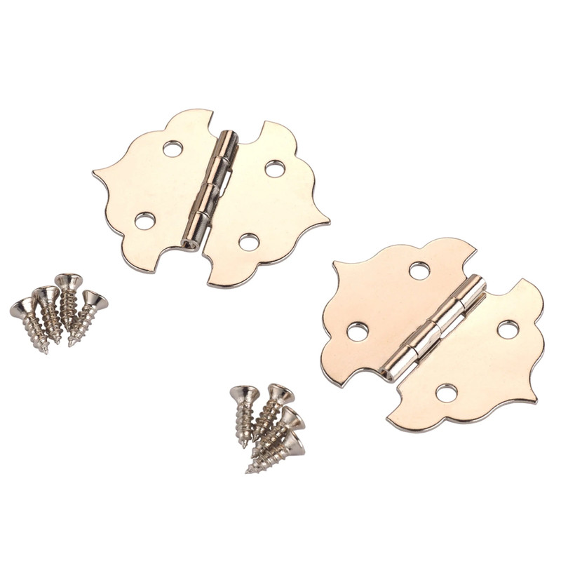 Small Box Hinge - Pair - Size:29 mm x 34 mm - Finish:Nickel Plated